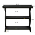 Newport Console Table For Living Room,Kitchen,Entyway Black Antique Black Desk Top Primary Living Space Floor Mount Open Storage Console Tables Lacquered Solid Wood Mdf Mdf