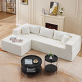 L Shape Modular Sectional Living Room Sofa Set Upholstered Sleeper Sofa For Living Room,16.53 Inch Cushion Heightening, 2 Pc Free Combination.Beige Beige Fabric 3 Seat