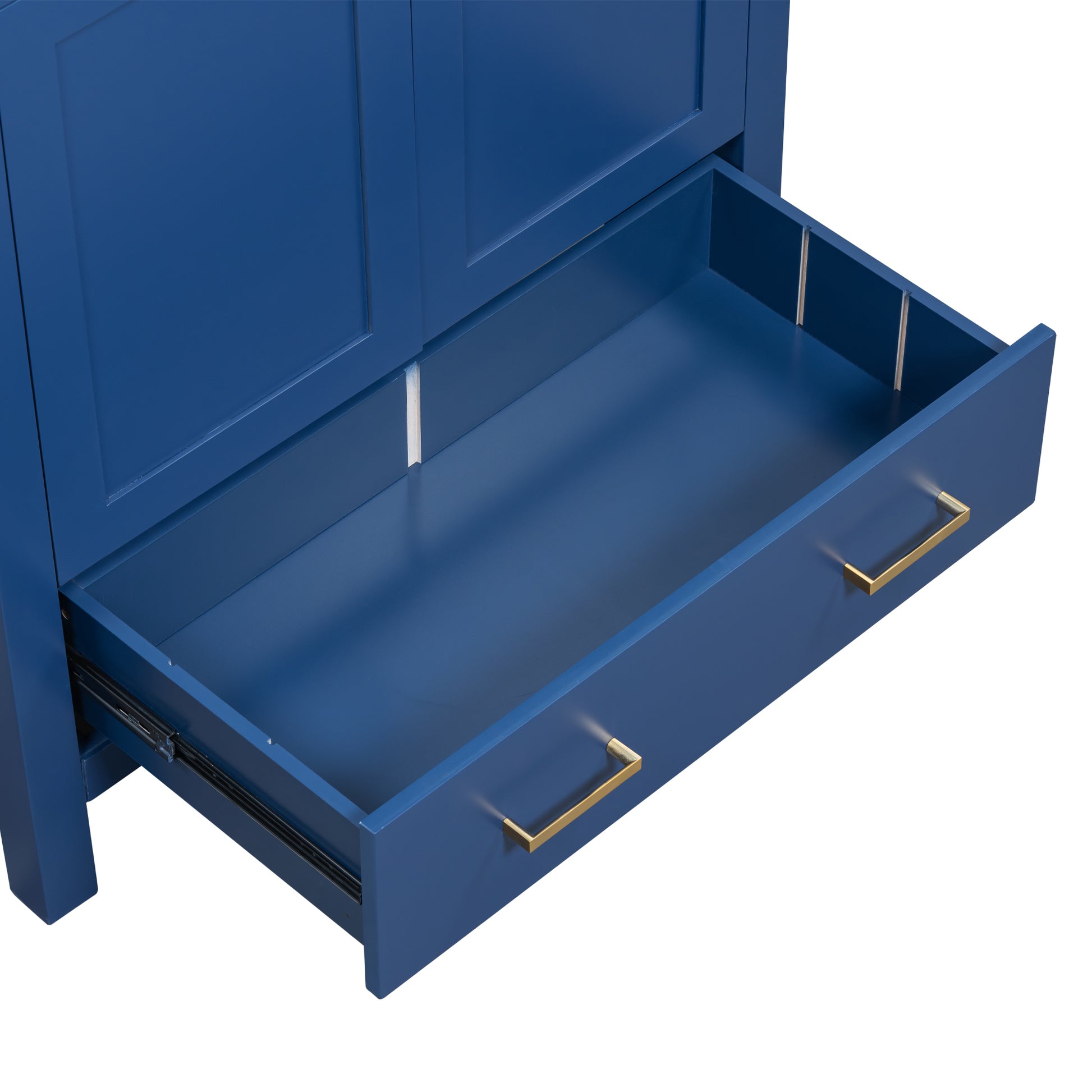 30" Blue Bathroom Vanity With Single Sink, Combo Cabinet Undermount Sink, Bathroom Storage Cabinet With 2 Doors And A Drawer, Soft Closing, Multifunctional Storage, Solid Wood Frame Blue Bathroom Solid Wood Mdf