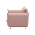 3 1 Oversized Loveseat Sofa For Living Room, Sherpa Sofa With Metal Legs, 3 Seater Sofa, Solid Wood Frame Couch With 2 Pillows, For Apartment Office Living Room Pink Pink Foam Fabric 4 Seat