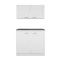 Zurich Cabinet Set, Two Shelves White White Particle Board Particle Board