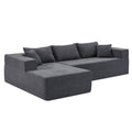 L Shape Modular Sectional Living Room Sofa Set Upholstered Sleeper Sofa For Living Room,16.53 Inch Cushion Heightening, 2 Pc Free Combination Sofa For Apartment,Grey Grey Fabric 3 Seat