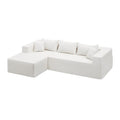 L Shape Modular Sectional Living Room Sofa Set Upholstered Sleeper Sofa For Living Room,16.53 Inch Cushion Heightening, 2 Pc Free Combination.Beige Beige Fabric 3 Seat