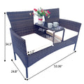 Wicker Patio Conversation Furniture Set, Outdoor Furniture Set With Removable Cushions & Table, Tempered Glass Top, Modern Rattan Bench For Garden Lawn Backyard Yes Complete Patio Set Brown Beige Weather Resistant Frame Water Resistant Cushion Garden &