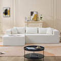 L Shape Modular Sectional Living Room Sofa Set Upholstered Sleeper Sofa For Living Room,16.53 Inch Cushion Heightening, 2 Pc Free Combination.Beige Beige Fabric 3 Seat