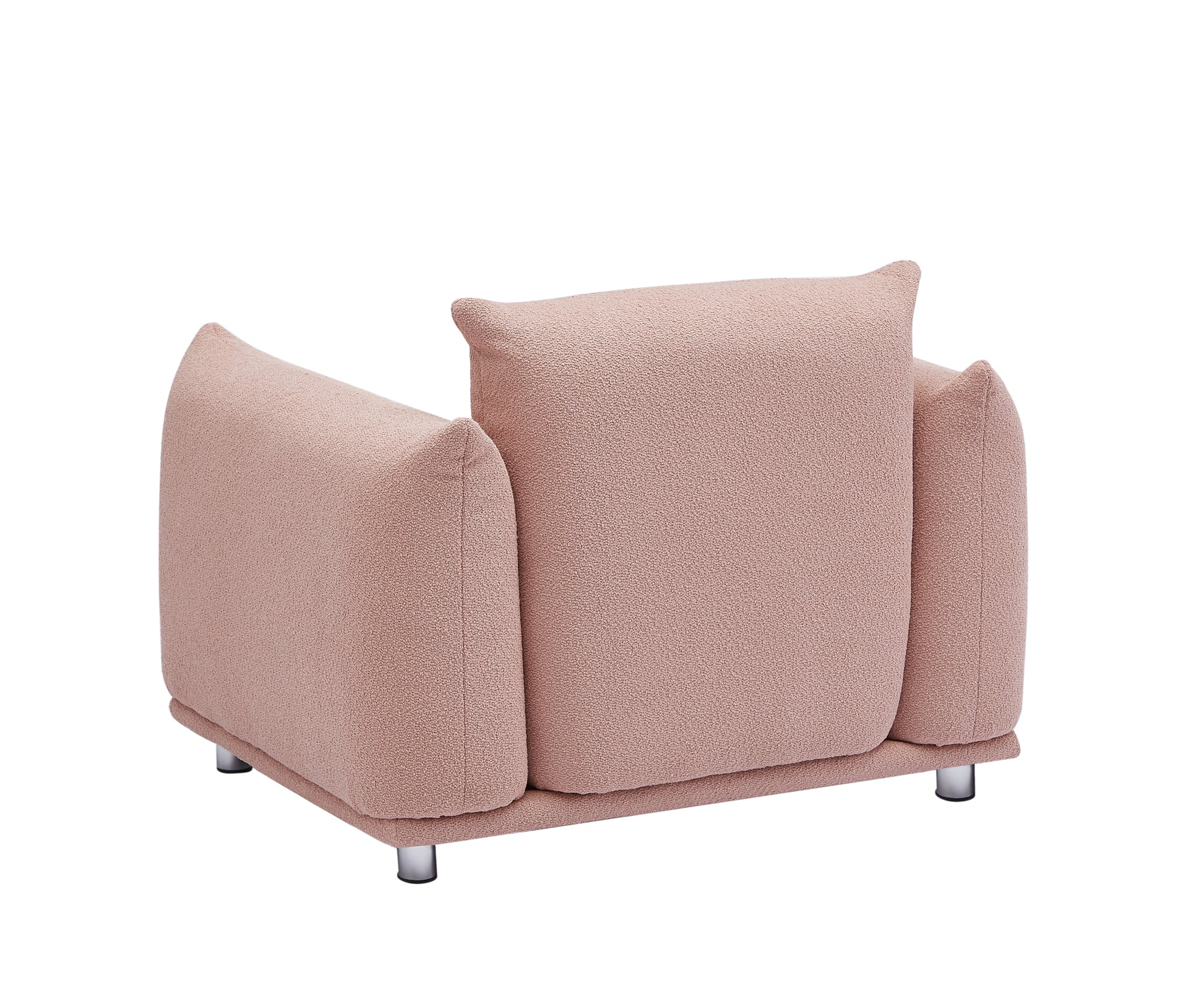 3 1 Oversized Loveseat Sofa For Living Room, Sherpa Sofa With Metal Legs, 3 Seater Sofa, Solid Wood Frame Couch With 2 Pillows, For Apartment Office Living Room Pink Pink Foam Fabric 4 Seat