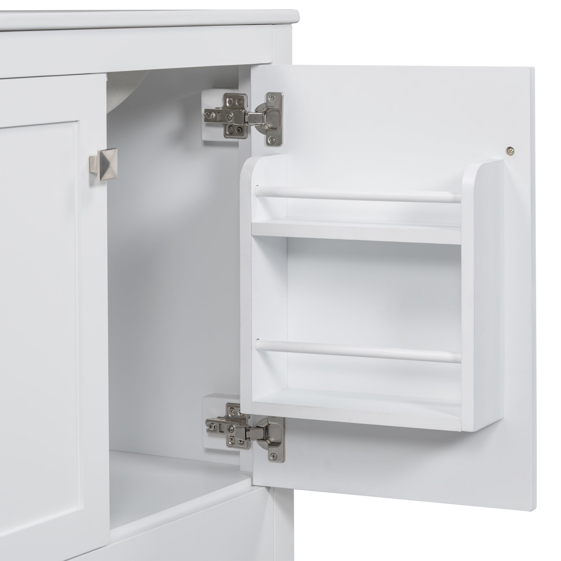 30" White Bathroom Vanity With Single Sink, Combo Cabinet Undermount Sink, Bathroom Storage Cabinet With 2 Doors And A Drawer, Soft Closing, Multifunctional Storage, Solid Wood Frame White Bathroom Solid Wood Mdf