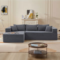 L Shape Modular Sectional Living Room Sofa Set Upholstered Sleeper Sofa For Living Room,16.53 Inch Cushion Heightening, 2 Pc Free Combination Sofa For Apartment,Grey Grey Fabric 3 Seat