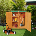 Xwt011 Wooden Shed Natural For Backyard Garden Big Tool Storage Flat Roof Tool Room 63.58