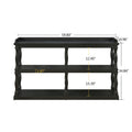 Console Table With 3 Tier Open Storage Spaces And Roman Column Effect Support Legs,Narrow Sofa Entry Table For Living Room, Entryway And Hallway Black Black Primary Living Space Floor Mount Console Tables Glossy Mdf Mdf