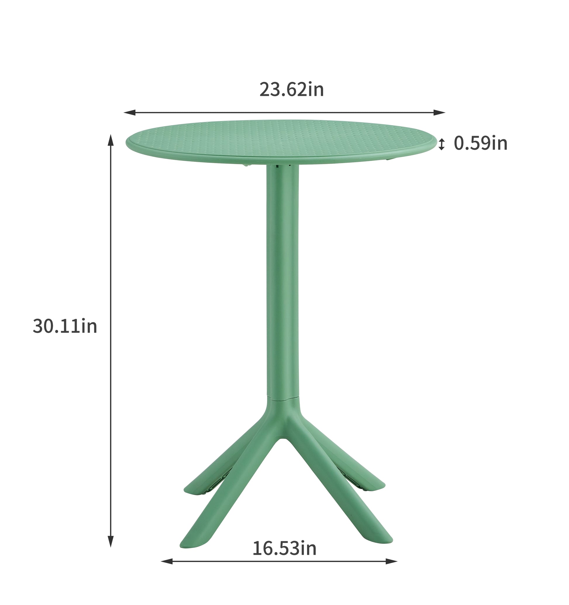 3 Piece Plastic Arm Chair Bistro Grs Premium Ocean Plastic, Green Army Green Plastic