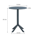 3 Piece Plastic Arm Chair Bistro Grs Premium Ocean Plastic, Charcoal Charcoal Plastic