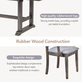 7 Piece Updated 76.9Inch Extendable Trestle Dining Table Set With Removable Leaf, Kitchen Table Set With Upholstered Side Chair And Arm Chair, Set Of 6, Grey Brown Wood Dining Room Solid Wood Rubberwood Rectangular Dining Table With Chair Upholstered