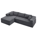 L Shape Modular Sectional Living Room Sofa Set Upholstered Sleeper Sofa For Living Room,16.53 Inch Cushion Heightening, 2 Pc Free Combination Sofa For Apartment,Grey Grey Fabric 3 Seat