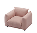 3 1 Oversized Loveseat Sofa For Living Room, Sherpa Sofa With Metal Legs, 3 Seater Sofa, Solid Wood Frame Couch With 2 Pillows, For Apartment Office Living Room Pink Pink Foam Fabric 4 Seat