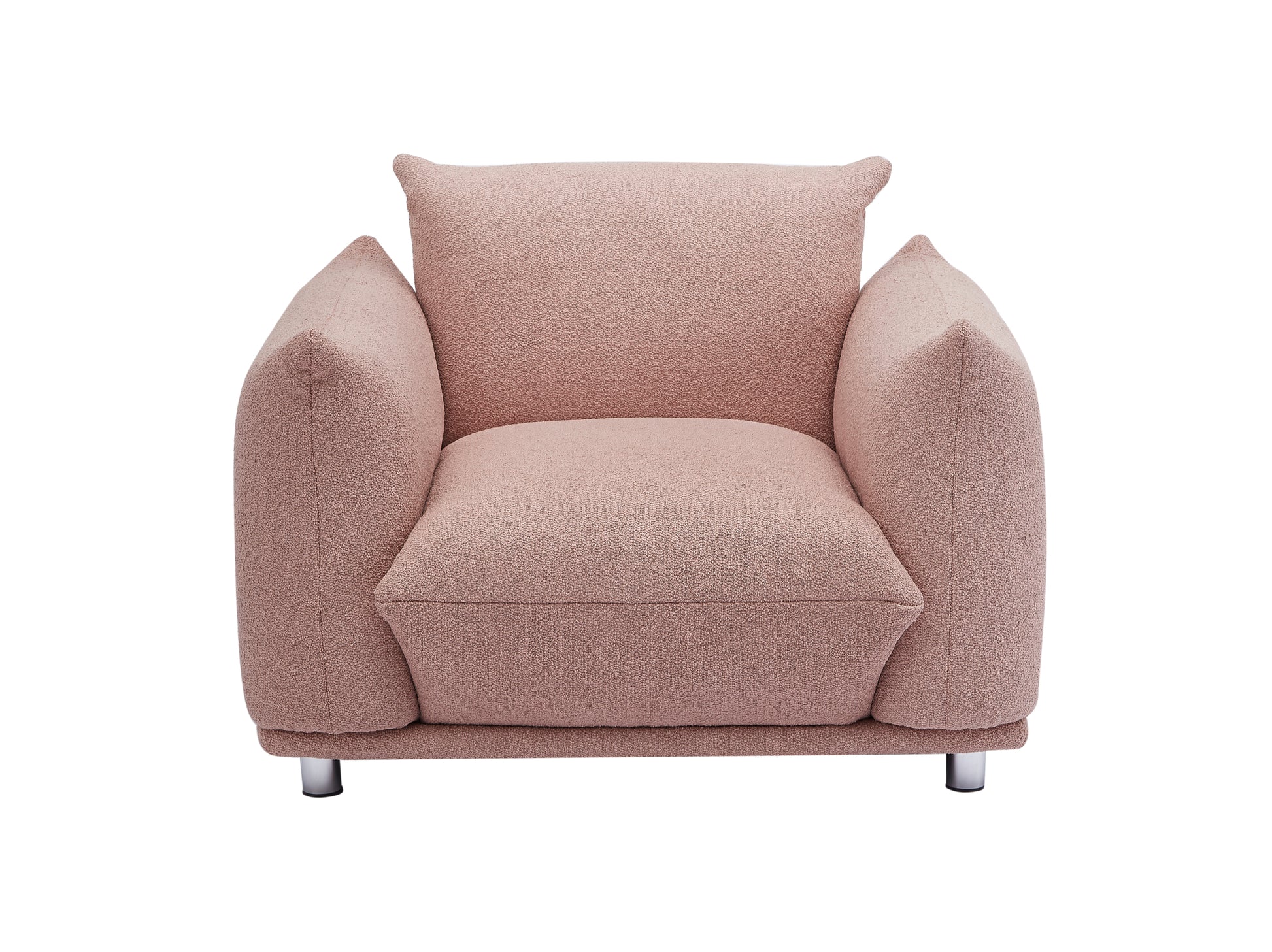 3 1 Oversized Loveseat Sofa For Living Room, Sherpa Sofa With Metal Legs, 3 Seater Sofa, Solid Wood Frame Couch With 2 Pillows, For Apartment Office Living Room Pink Pink Foam Fabric 4 Seat