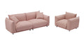 3 1 Oversized Loveseat Sofa For Living Room, Sherpa Sofa With Metal Legs, 3 Seater Sofa, Solid Wood Frame Couch With 2 Pillows, For Apartment Office Living Room Pink Pink Foam Fabric 4 Seat