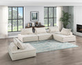 Living Room Furniture Tufted Accent Chair With Bolster Pillow Beige Boucle Fabric Upholstered 1Pc Modern Modular Armless Chair Solid Wood Beige Primary Living Space Contemporary,Modern Solid Wood
