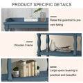 Console Table With 3 Tier Open Storage Spaces And Roman Column Effect Support Legs,Narrow Sofa Entry Table For Living Room, Entryway And Hallway Navy Blue Navy Blue Primary Living Space Floor Mount Open Storage Console Tables Glossy Mdf Mdf