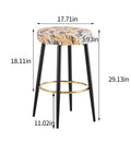 Counter Height Bar Stools Set Of 2, Pu Kitchen Stools Upholstered Dining Chair Stools 24 Inches Height With Golden Footrest For Kitchen Island Coffee Shop Bar Home Balcony Golden Leaves Velvet Cushion Alloy Steel Golden Black Kitchen Foam Dry Clean Round