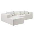 L Shape Modular Sectional Living Room Sofa Set Upholstered Sleeper Sofa For Living Room,16.53 Inch Cushion Heightening, 2 Pc Free Combination.Beige Beige Fabric 3 Seat