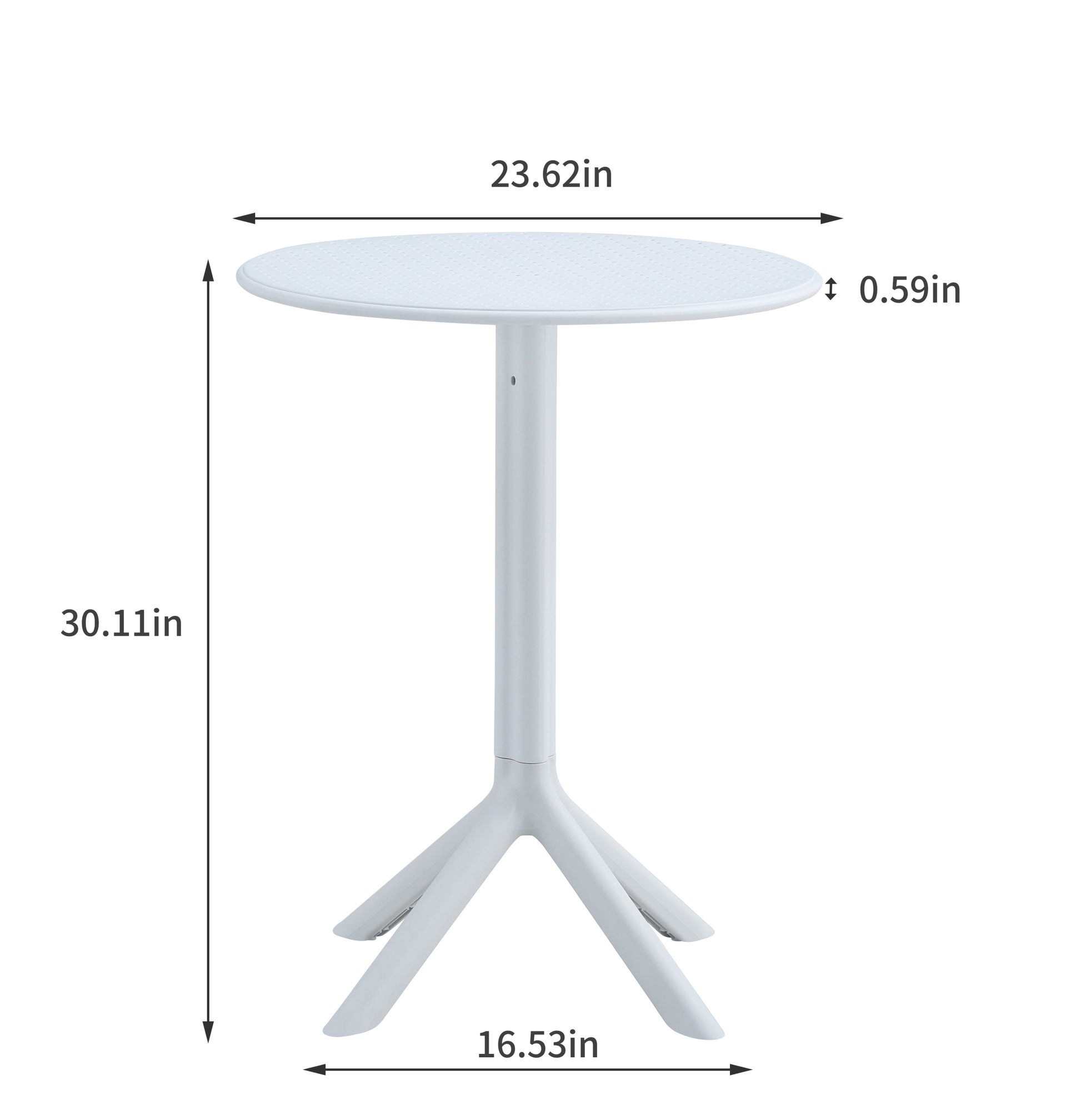 3 Piece Plastic Arm Chair Bistro Grs Premium Ocean Plastic, White Antique White Plastic