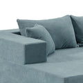 L Shape Modular Sectional Living Room Sofa Set Upholstered Sleeper Sofa For Living Room,16.53 Inch Cushion Heightening, 2 Pc Free Combination Sofa For Apartment Blue Lime Green Fabric 3 Seat