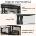 Console Table With 3 Tier Open Storage Spaces And Roman Column Effect Support Legs,Narrow Sofa Entry Table For Living Room, Entryway And Hallway Black Black Primary Living Space Floor Mount Console Tables Glossy Mdf Mdf