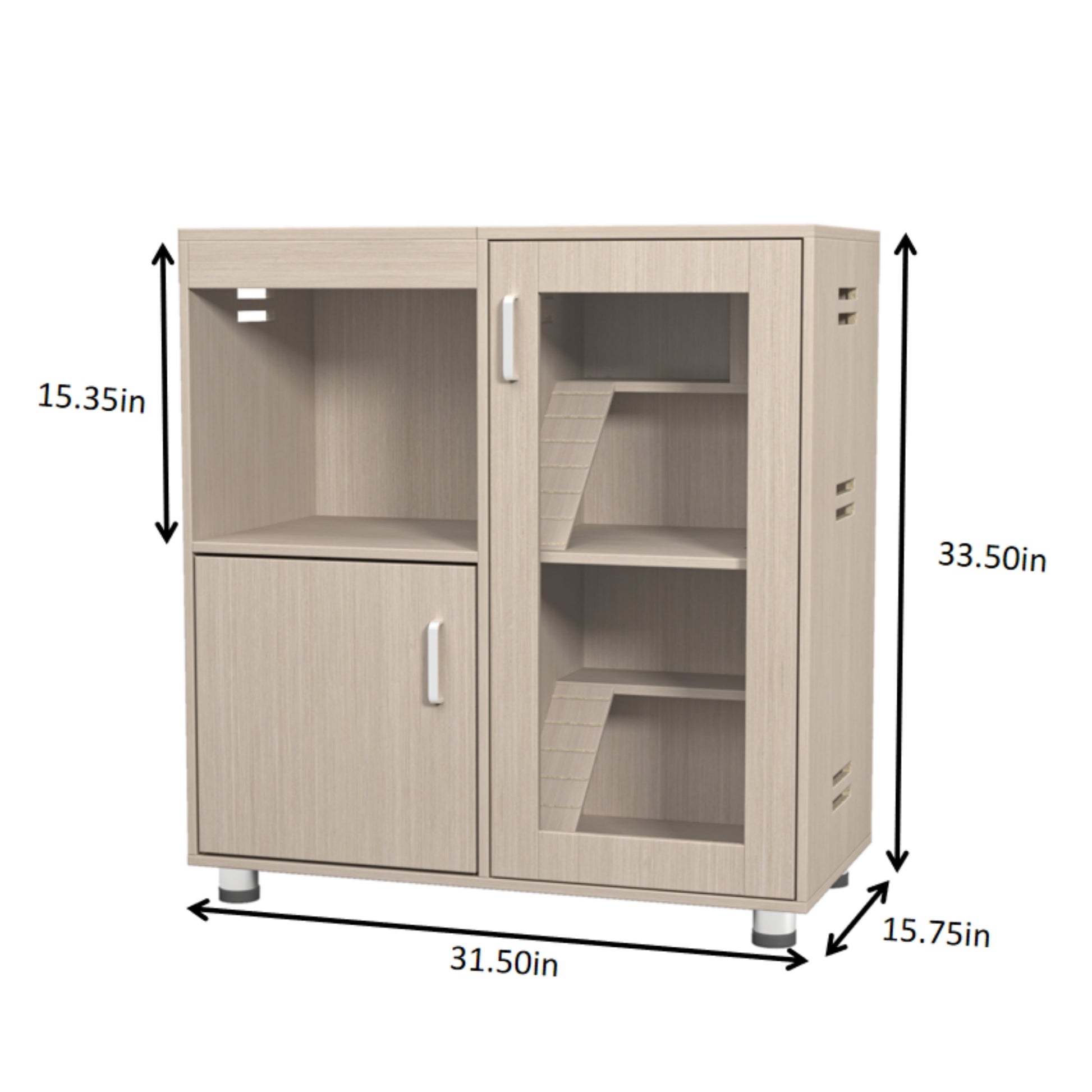 Guinea Pig Cages,4 Tier Hamster Cage Wood With Storage Cabinet, House For Rat Chinchilla, Openable Top, Acrylic Windows, Living World Deluxe Habitat X Large Wood Wood