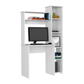 Desk, Five Shelves, Two Superior Shelves, White White Particle Board Particle Board