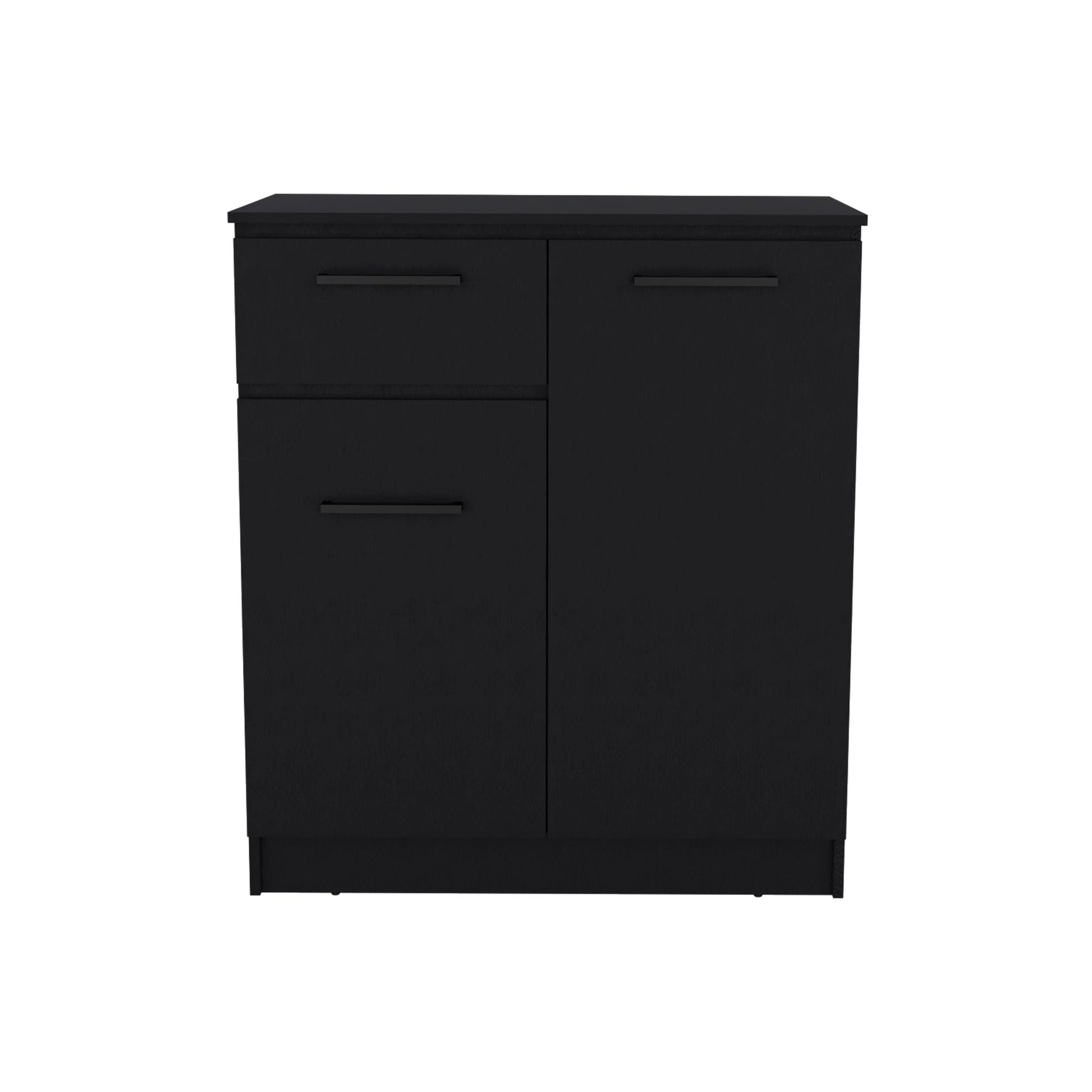 Idaho Dresser With 2 Door Cabinets And Drawer Black Black Particle Board Particle Board