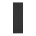 St Monans Armoire With Double Door And 2 Drawers Black Black Bedroom Modern Particle Board Particle Board