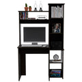 Aramis Desk, Five Shelves, Two Superior Shelves, Black Black Particle Board Particle Board