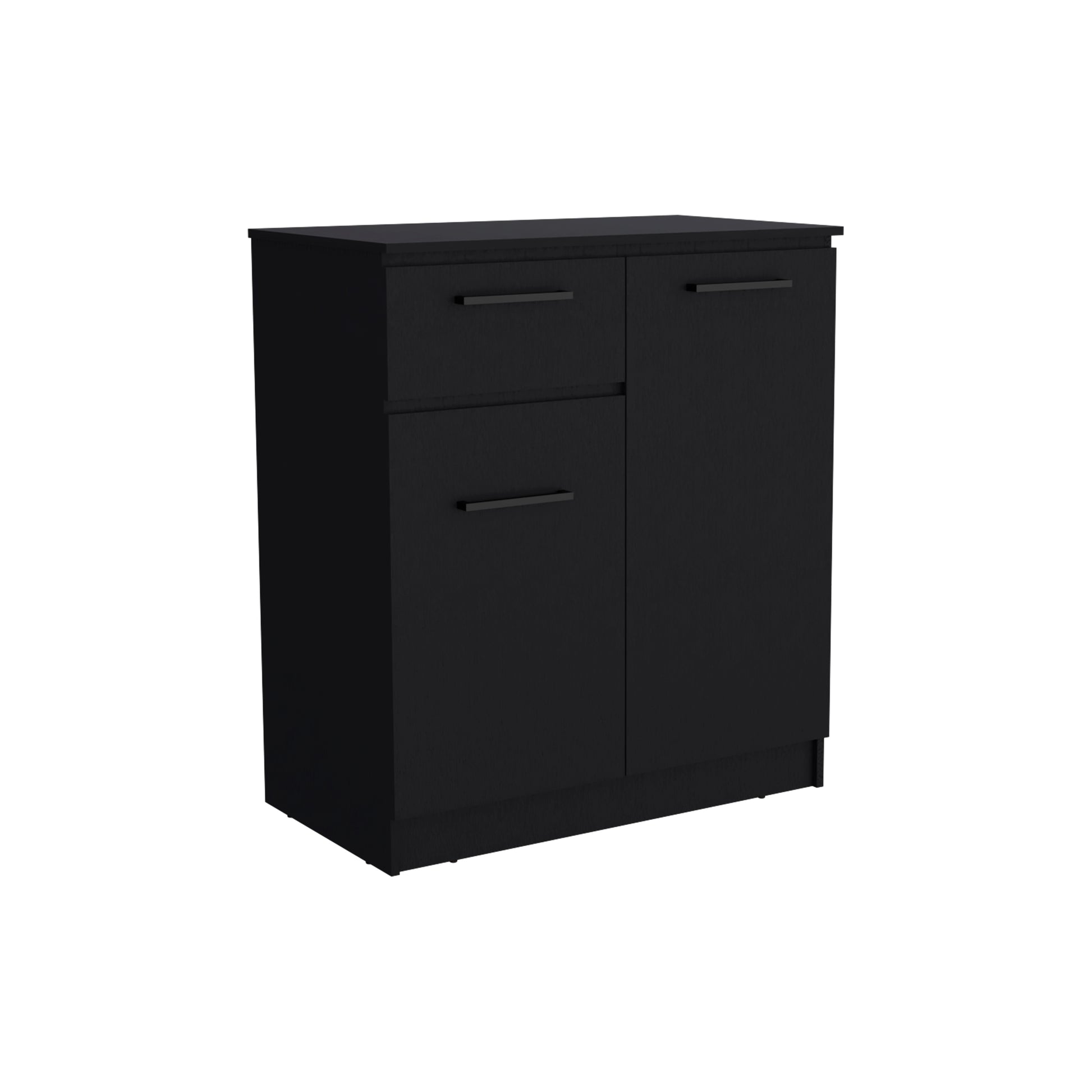 Idaho Dresser With 2 Door Cabinets And Drawer Black Black Particle Board Particle Board