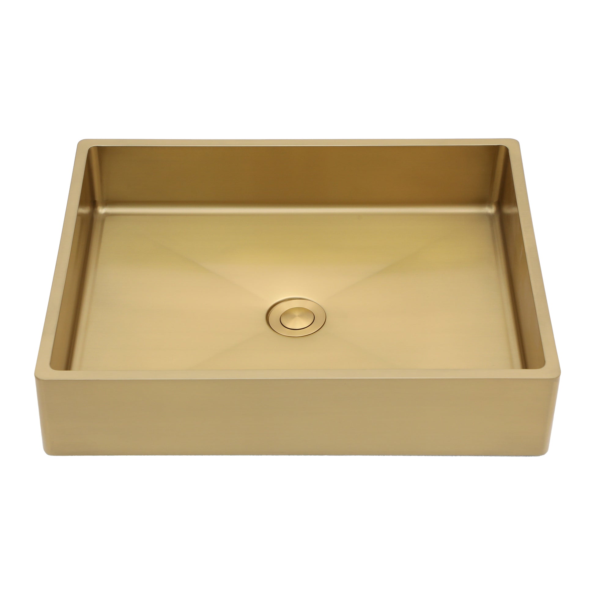 19"X15" Gold Stainless Steel Bathroom Sink With Pop Up Drain Gold Stainless Steel