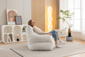 054 Large Size Teddy Fabric Bean Bag Chair Lazy Sofa Chair Sponge Filling For Indoor,Ivory Ivory Primary Living Space Soft Tufted Back Modern Memory Foam Teddy