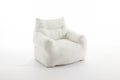 054 Large Size Teddy Fabric Bean Bag Chair Lazy Sofa Chair Sponge Filling For Indoor,Ivory Ivory Primary Living Space Soft Tufted Back Modern Memory Foam Teddy