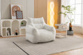 054 Large Size Teddy Fabric Bean Bag Chair Lazy Sofa Chair Sponge Filling For Indoor,Ivory Ivory Primary Living Space Soft Tufted Back Modern Memory Foam Teddy