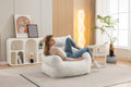 054 Large Size Teddy Fabric Bean Bag Chair Lazy Sofa Chair Sponge Filling For Indoor,Ivory Ivory Primary Living Space Soft Tufted Back Modern Memory Foam Teddy
