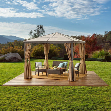 Aruba Aluminum 10 X 10 Ft. Gazebo Black Brown Aluminum