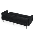 Velvet Futon Couch Convertible Folding Sofa Bed Tufted Couch With Adjustable Armrests For Apartment Black Velvet Metal Primary Living Space Split Back Eucalyptus Square Arms Foam 3 Seat