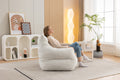 054 Large Size Teddy Fabric Bean Bag Chair Lazy Sofa Chair Sponge Filling For Indoor,Ivory Ivory Primary Living Space Soft Tufted Back Modern Memory Foam Teddy