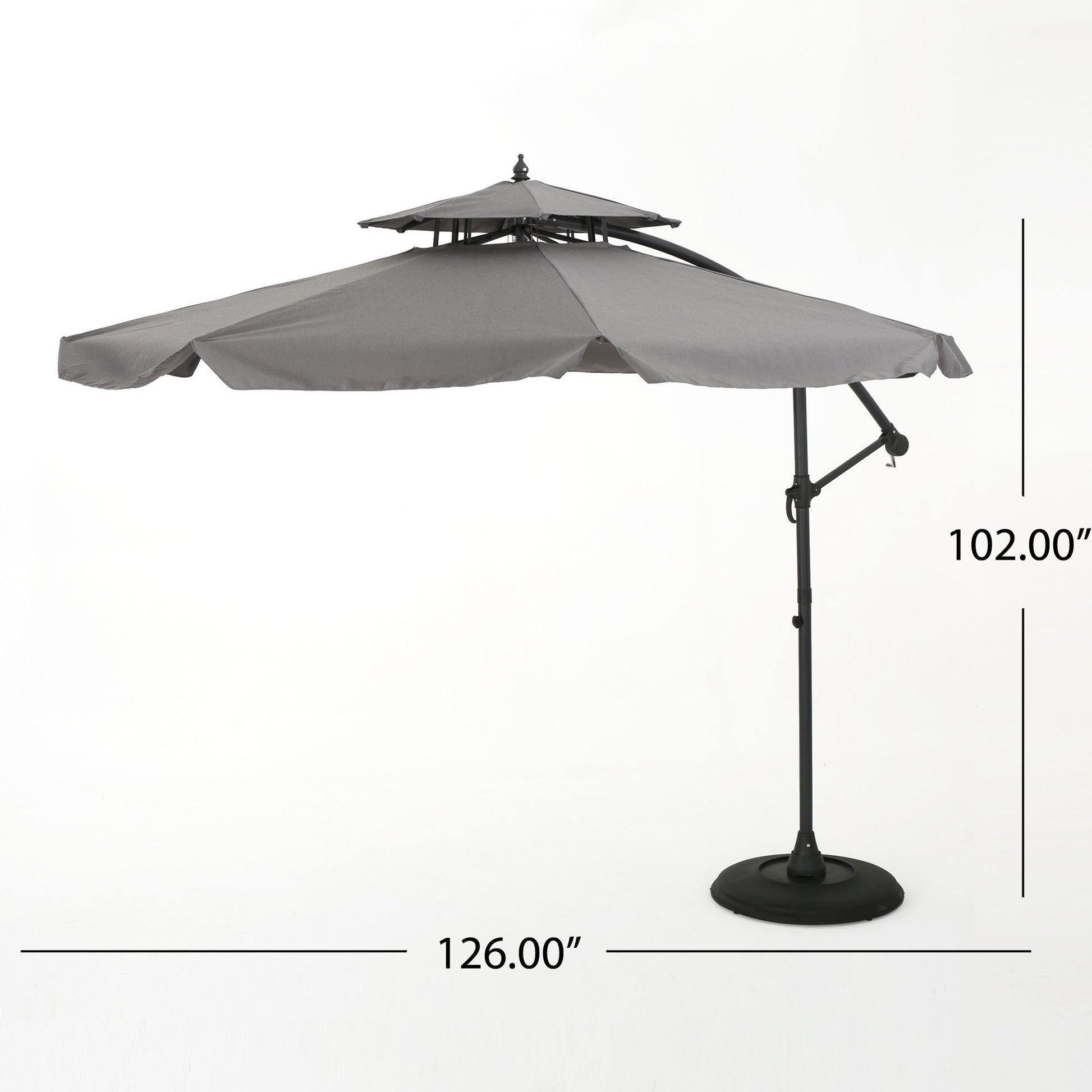 Baja Banana Canopy Sunshade Black Grey Garden & Outdoor Umbrellas Fabric Metal