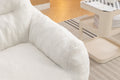 054 Large Size Teddy Fabric Bean Bag Chair Lazy Sofa Chair Sponge Filling For Indoor,Ivory Ivory Primary Living Space Soft Tufted Back Modern Memory Foam Teddy
