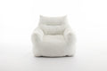 054 Large Size Teddy Fabric Bean Bag Chair Lazy Sofa Chair Sponge Filling For Indoor,Ivory Ivory Primary Living Space Soft Tufted Back Modern Memory Foam Teddy
