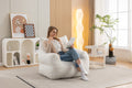 054 Large Size Teddy Fabric Bean Bag Chair Lazy Sofa Chair Sponge Filling For Indoor,Ivory Ivory Primary Living Space Soft Tufted Back Modern Memory Foam Teddy
