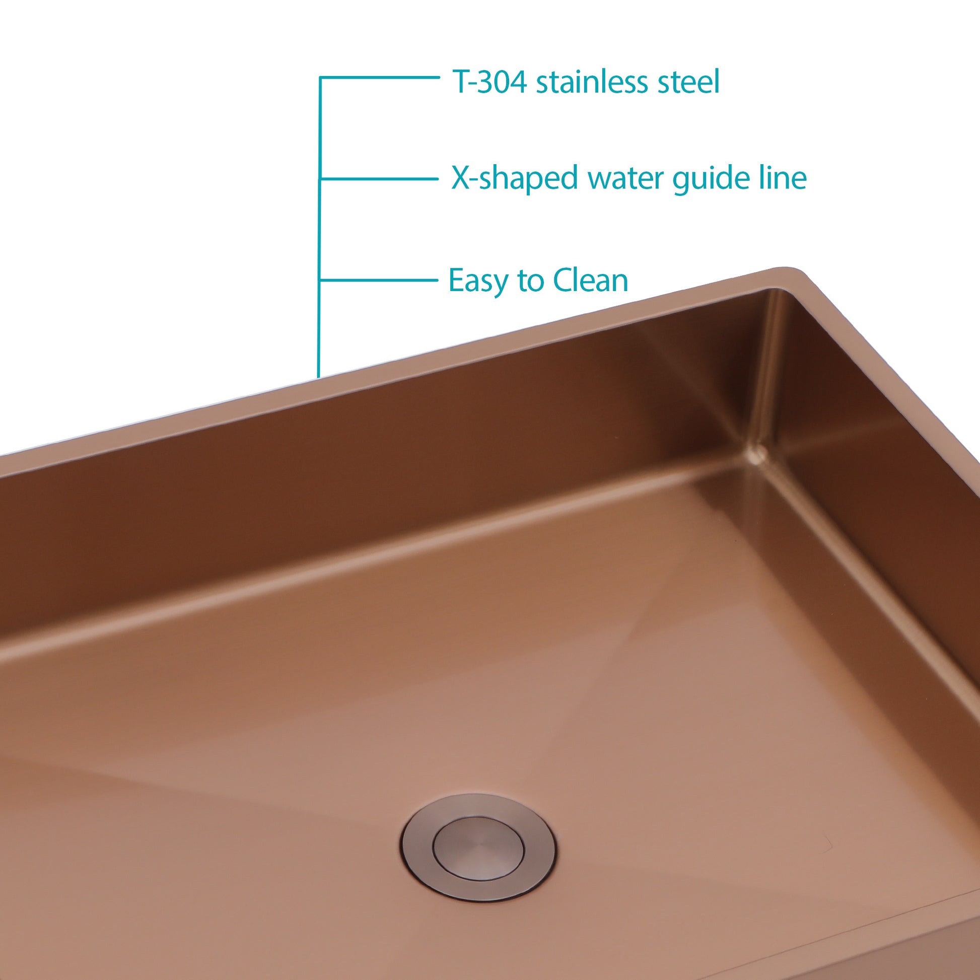 19"X15" Rose Gold Stainless Steel Bathroom Sink With Pop Up Drain Rose Gold Stainless Steel