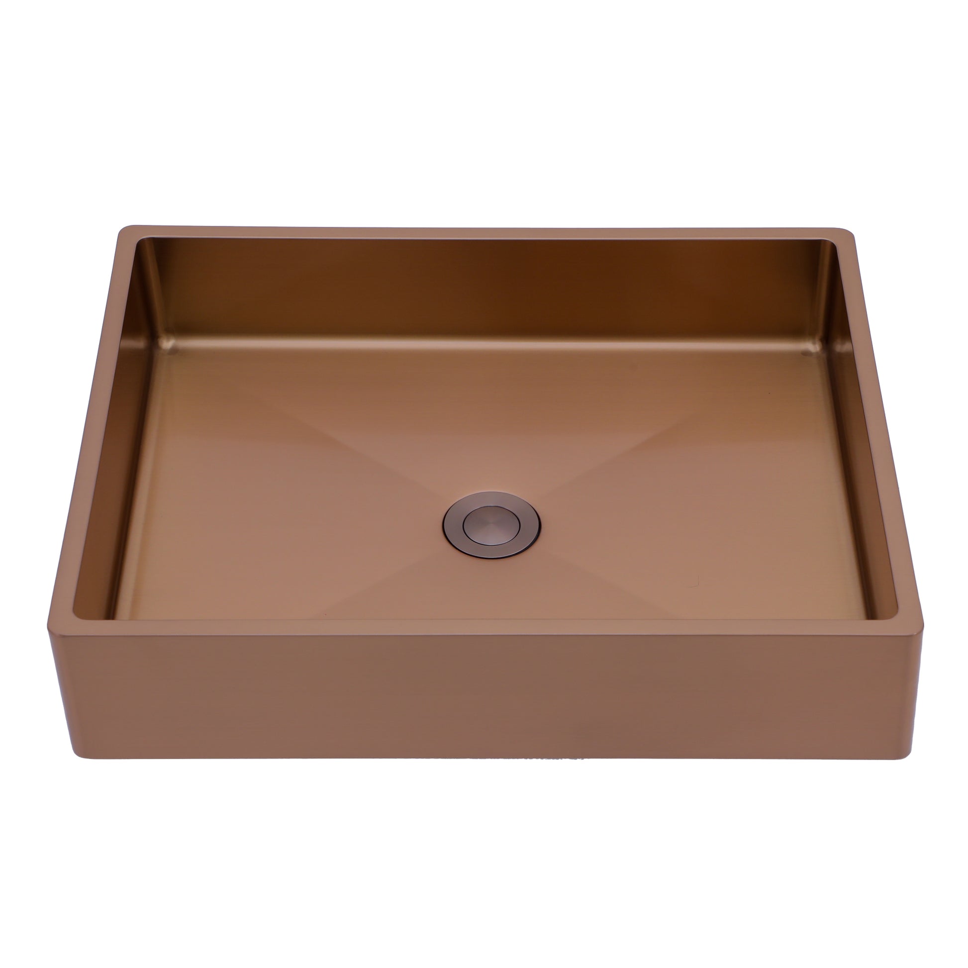 19"X15" Rose Gold Stainless Steel Bathroom Sink With Pop Up Drain Rose Gold Stainless Steel