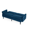 Velvet Futon Couch Convertible Folding Sofa Bed Tufted Couch With Adjustable Armrests For Apartment Blue Velvet Metal Primary Living Space Medium Soft Split Back Eucalyptus Square Arms Foam 3 Seat