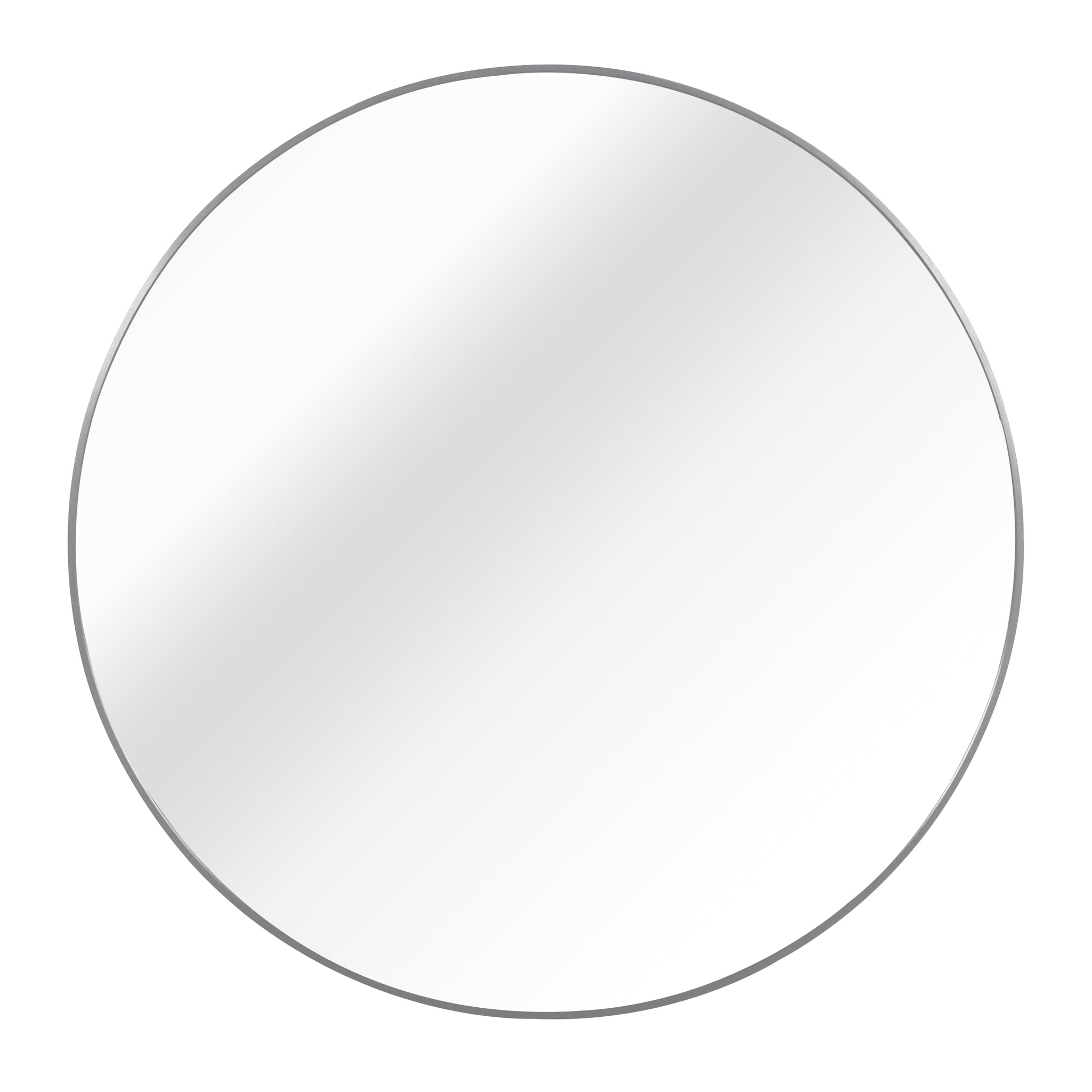 Silver 36 Inch Metal Round Bathroom Mirror Silver Classic Mdf Glass Aluminium Alloy